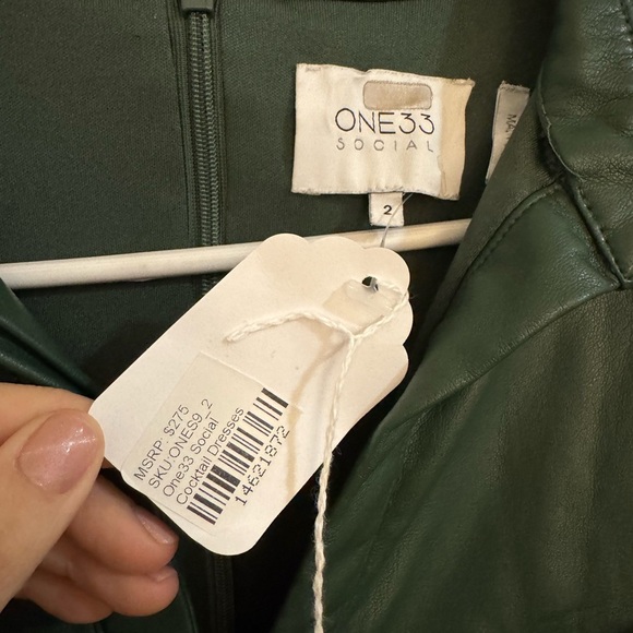 NWT - One33 Social Faux-Leather Mini Dress - Picture 6 of 8